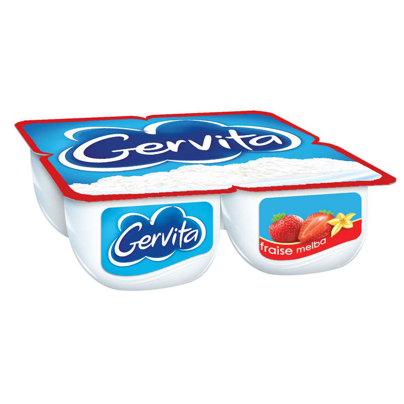 Gervita Fromage Blanc Mousse Fraise Melba 4x100g Gervita Fromage Blanc Mousse Fraise Melba 4x100g