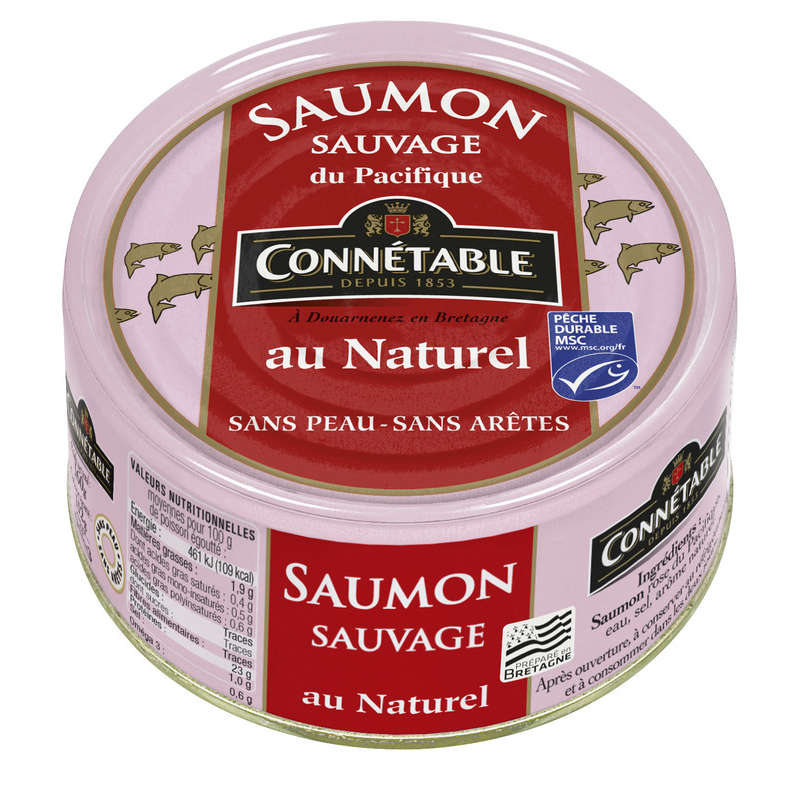 Connétable Saumon Sauvage Du Pacifique Au Naturel 112g Connétable Saumon Sauvage Du Pacifique Au Naturel 112g