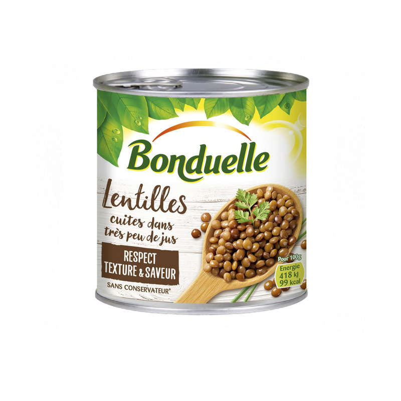 Bonduelle Lentilles cuites dans très peu de jus 265g Bonduelle Lentilles cuites dans très peu de jus 265g