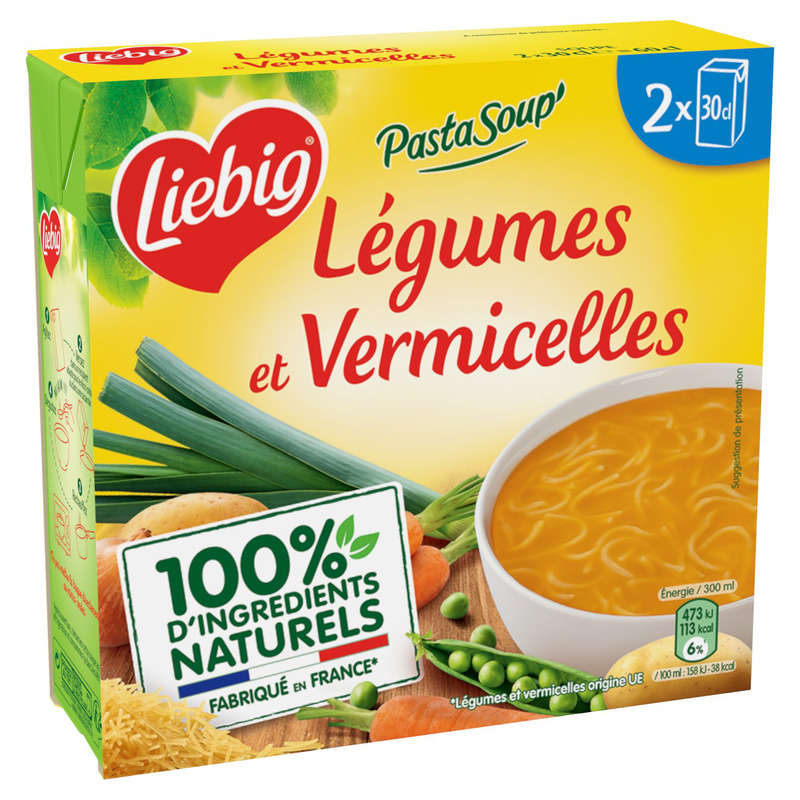 Liebig PastaSoup' Légumes et pâtes vermicelles 2x30cl Liebig PastaSoup' Légumes et pâtes vermicelles 2x30cl