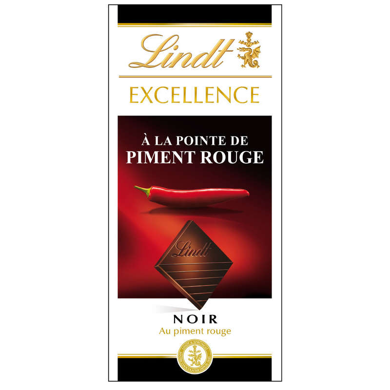 Lindt Excellence Chocolat Noir à la pointe de piment rouge 100g Lindt Excellence Chocolat noir à la pointe de piment rouge 100g