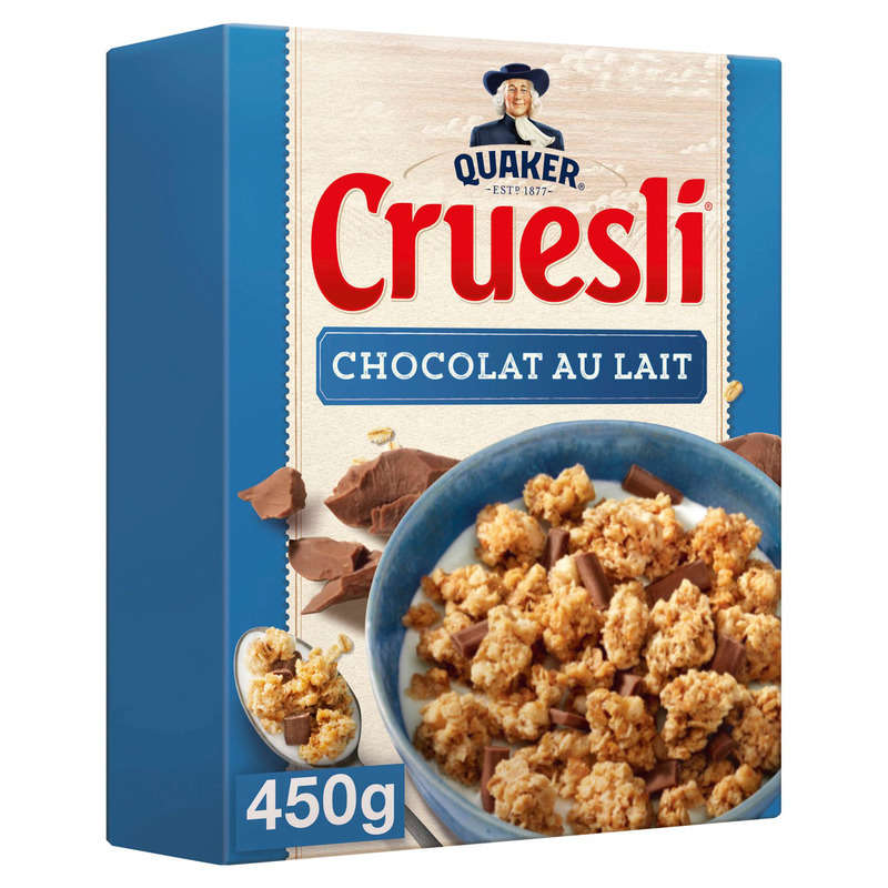 Quaker Cruesli Céréales Chocolat Au Lait 450g Quaker Cruesli Céréales Chocolat Au Lait 450g