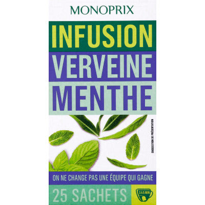 Monoprix Infusion Verveine Menthe 25 Sachets 35g Monoprix Infusion Verveine Menthe 25 Sachets 35g