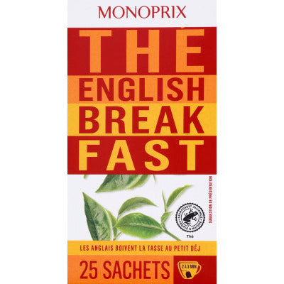 Monoprix Thé English Breakfast 25 Sachets 45g Monoprix Thé English Breakfast 25 Sachets 45g