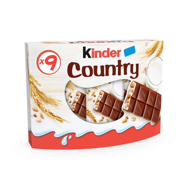 Kinder Country Barre Céréalière Enrobée De Chocolat Au Lait 211g Kinder Country Barre Céréalière Enrobée De Chocolat Au Lait 211g