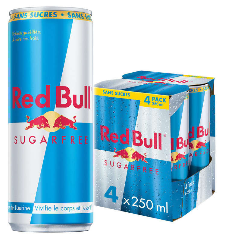 Red Bull boisson énergisante sans sucres le pack de 4x25cl Red Bull boisson énergisante sans sucres le pack de 4x25cl