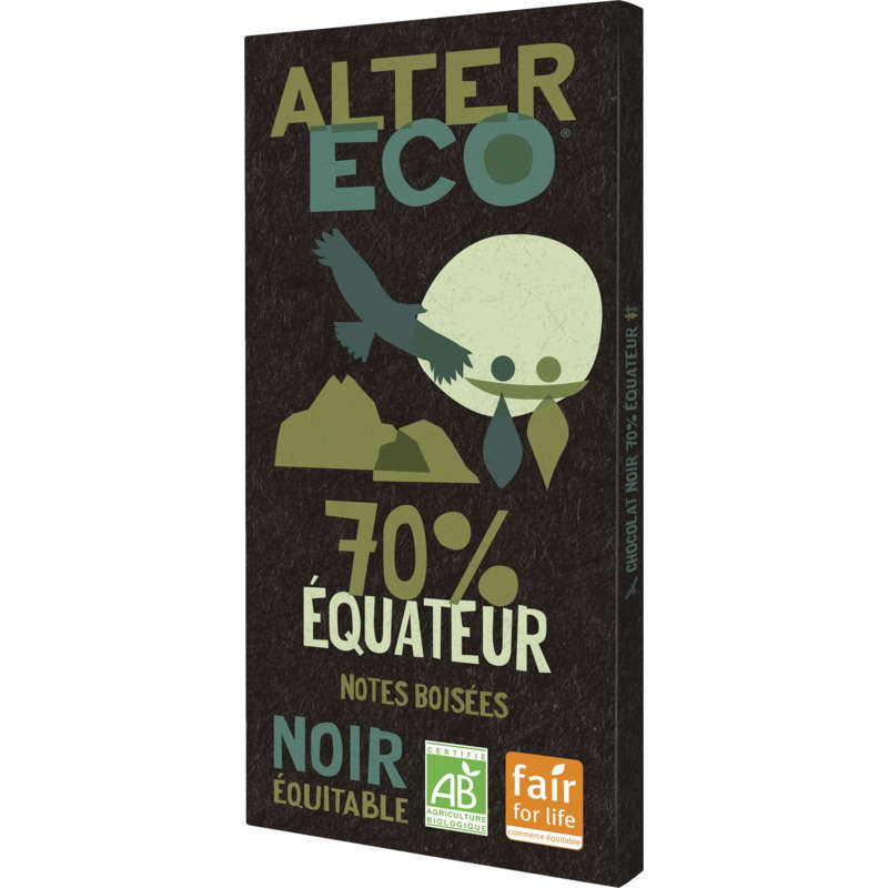Alter Eco Chocolat noir equateur 70% Bio 100g Alter Eco Chocolat noir equateur 70% Bio 100g