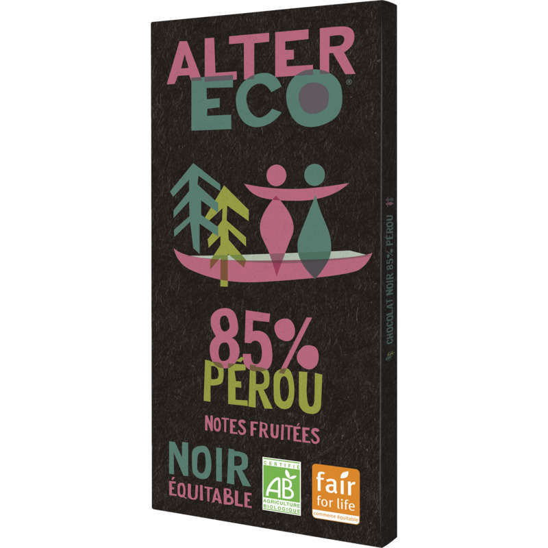 Alter Eco Tablette Chocolat Noir Pérou 85% Bio 100g Alter Eco Tablette Chocolat Noir Pérou 85% Bio 100g