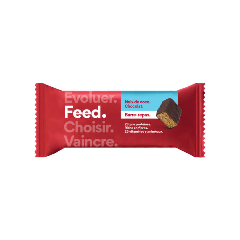 Feed Barre Repas au Coco et au chocolat sans lactose et gluten végan 100g Feed Barre Repas au Coco et au chocolat 100g