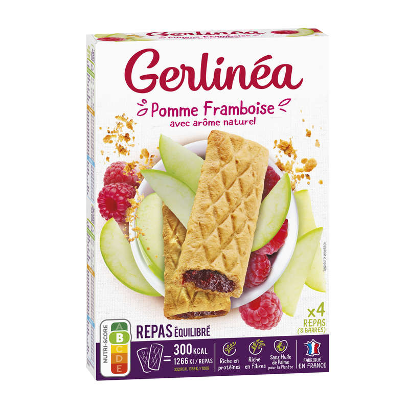 Gerlinéa Barre fourrée framboise repas minceur 360g Gerlinéa Barre fourrée framboise repas minceur 360g