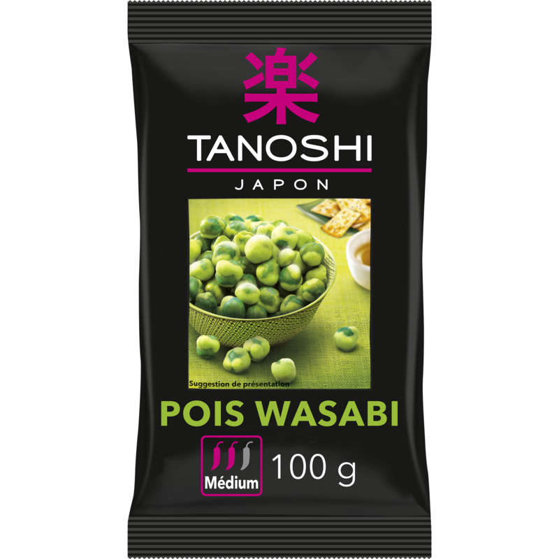 Tanoshi Pois wasabi, apéritif japonais 100g Tanoshi Pois wasabi, apéritif japonais 100g