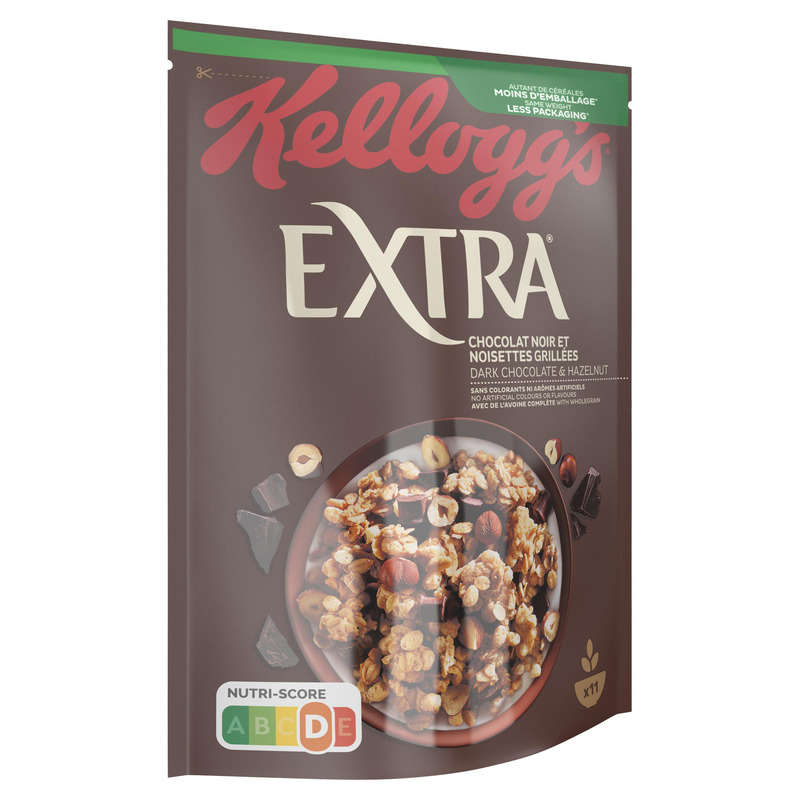 Kellogg's Céréales Extra Chocolat noir noisettes 500g Kellogg's Céréales Extra Chocolat noir noisettes 500g
