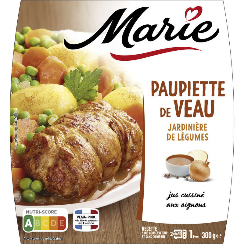 Marie Paupiette de veau et d'une jardinière de légumes 300g Marie Paupiette de veau et d'une jardinière de légumes 300g