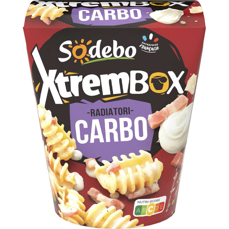 Sodebo Xtrem box radiatori à la carbonara 400g Sodebo Xtrem box radiatori à la carbonara 400g