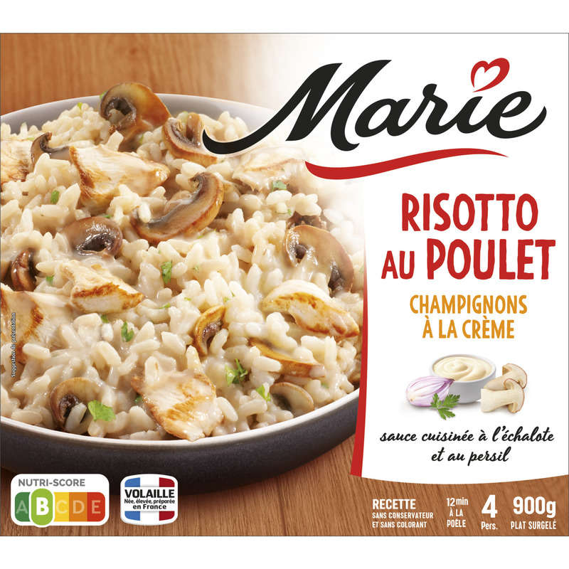 Marie Risotto au poulet et champignons à la crème 900g Marie Risotto au poulet et champignons à la crème 900g