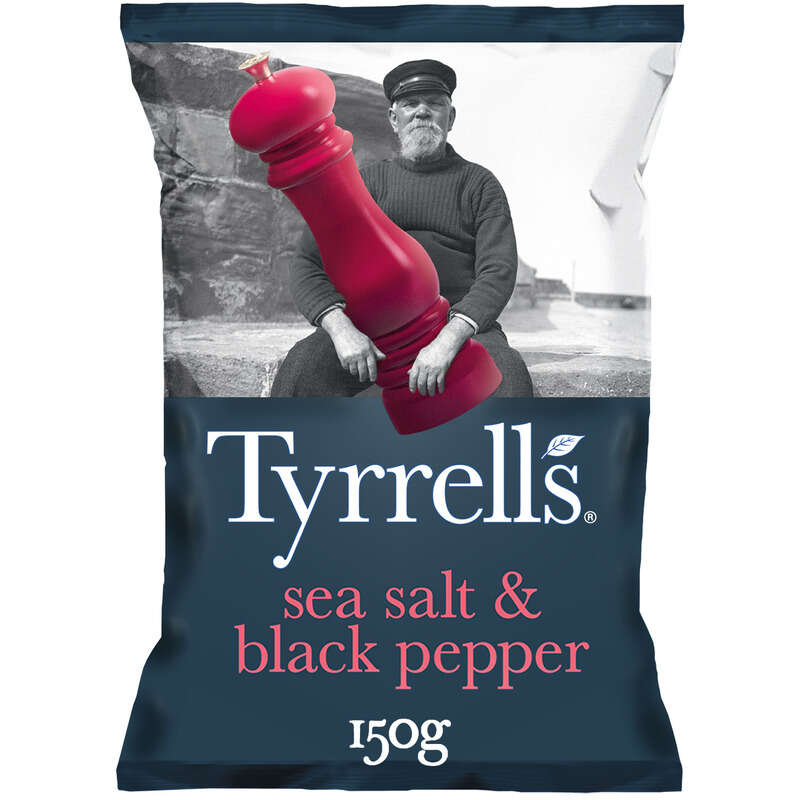 Tyrrell's Chips de pomme de terre sel et poivre 150g Tyrrell's Chips de pomme de terre sel et poivre 150g