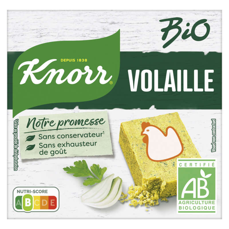Knorr Bouillon de Poule Bio 6 Cubes 60g Knorr Bouillon de Poule Bio 6 Cubes 60g