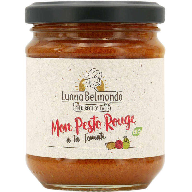 Luana Belmondo Mon Pesto Rouge à la tomate 180g Luana Belmondo Mon Pesto Rouge à la tomate 180g