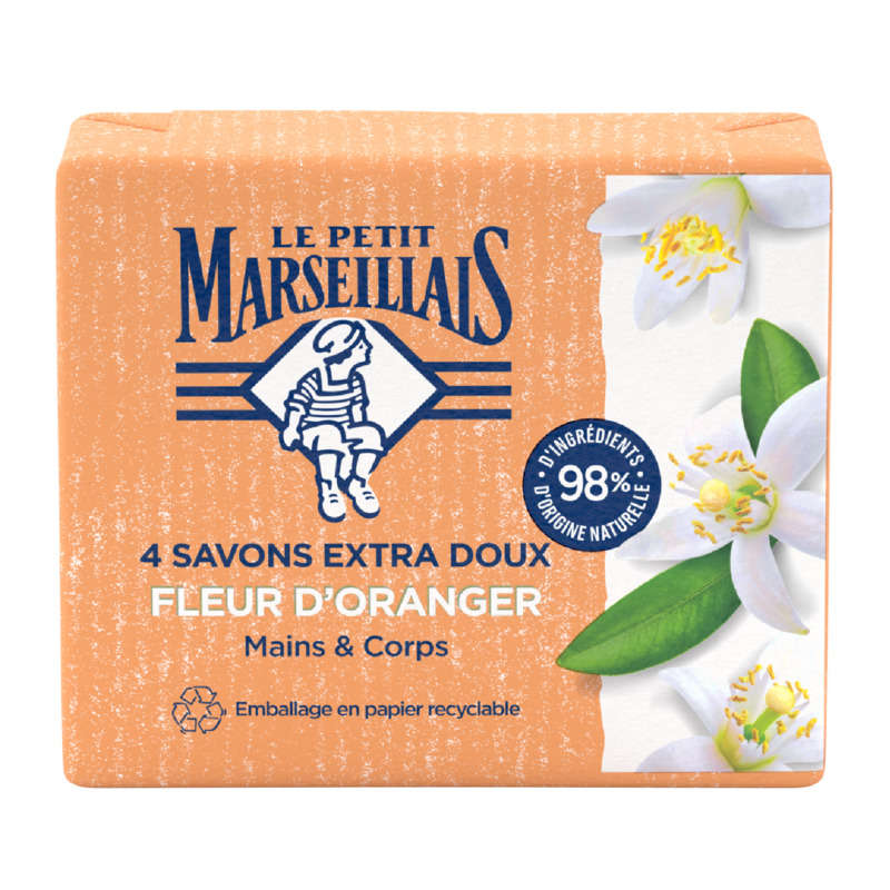 Le Petit Marseillais Savon Extra Doux Fleur D'oranger 4x100g Le Petit Marseillais Savon Extra Doux Fleur D'oranger 4x100g