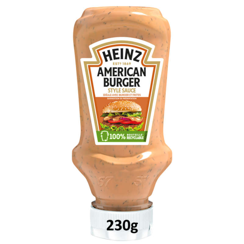 Heinz American Burger Sauce Flacon Souple Top Down 230g