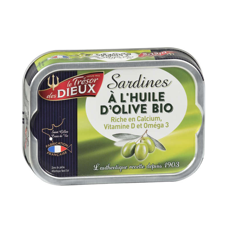 Le Trésor Des Dieux Sardines À L'Huile D'Olive Bio 80,5g Le Trésor Des Dieux Sardines À L'Huile D'Olive Bio 80,5g