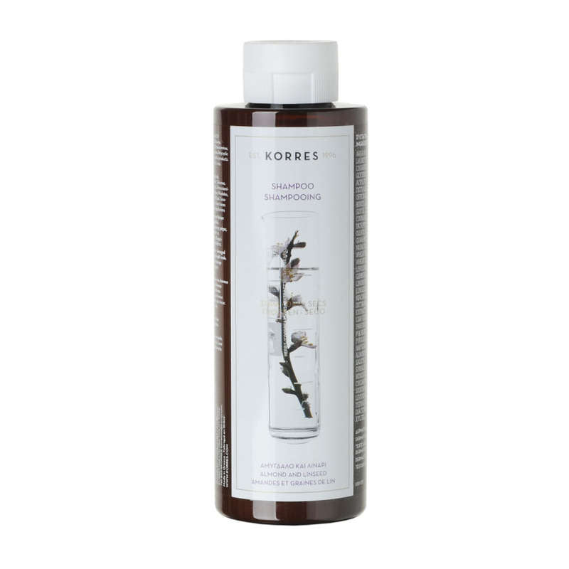 Korres Shampoing Amandes et Graines de lin pour cheveux secs et abîmés 250ml Korres Shampoing Amandes et Graines de lin pour cheveux secs et abîmés 250ml
