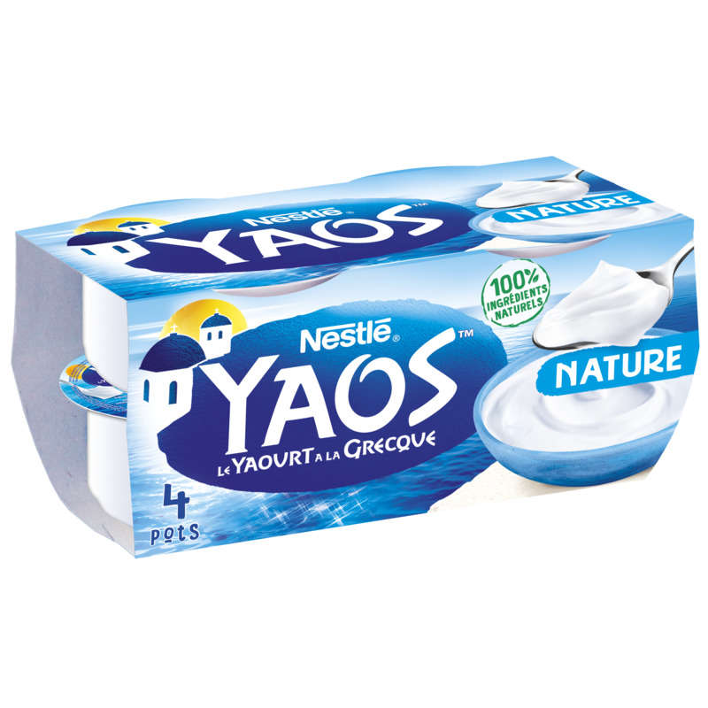 Yaos Yaourt À La Grecque Nature 4x150g Yaos Yaourt À La Grecque Nature 4x150g