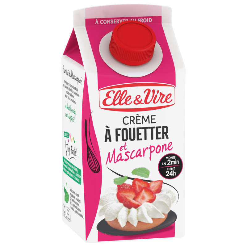 Elle & Vire Crème À Fouetter Et Mascarpone 33cl Elle & Vire Crème À Fouetter Et Mascarpone 33Cl