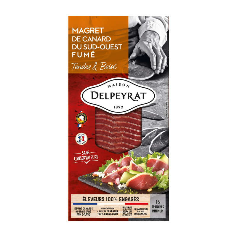 Delpeyrat Magret de Canard tranché fumé 70g Delpeyrat Magret de Canard tranché fumé 70g