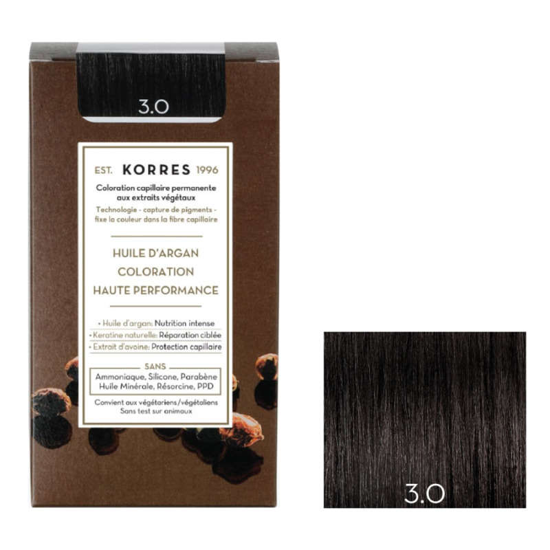 Korres Coloration Huile D'Argan Dark Brown 3.0 145ml Korres Coloration Huile D'Argan Dark Brown 3.0 145Ml