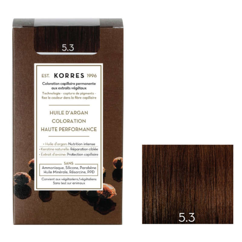 Korres Coloration huile d'argan Golden 5.3 145ml Korres Coloration huile d'argan Golden 5.3 145ml