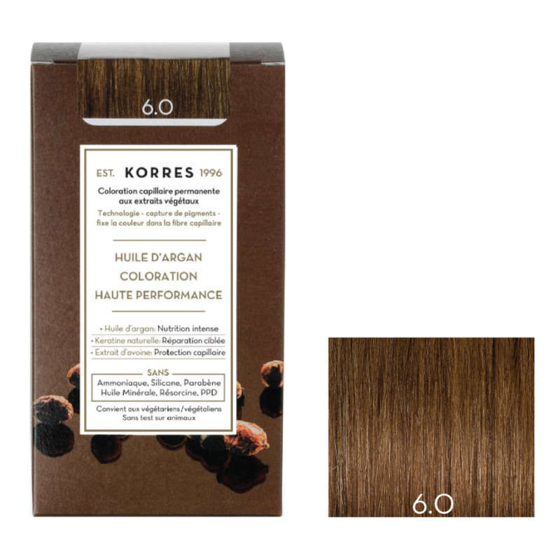 Korres Coloration huile d'argan Dark Blond 6.0 145ml Korres Coloration huile d'argan Dark Blond 6.0 145ml