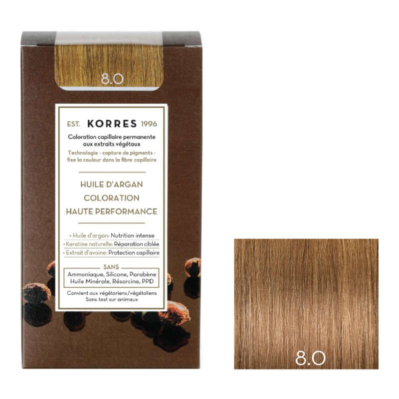 Korres Coloration Huile D'Argan Blond Clair 8.0 Korres Coloration Huile D'Argan Blond Clair 8.0