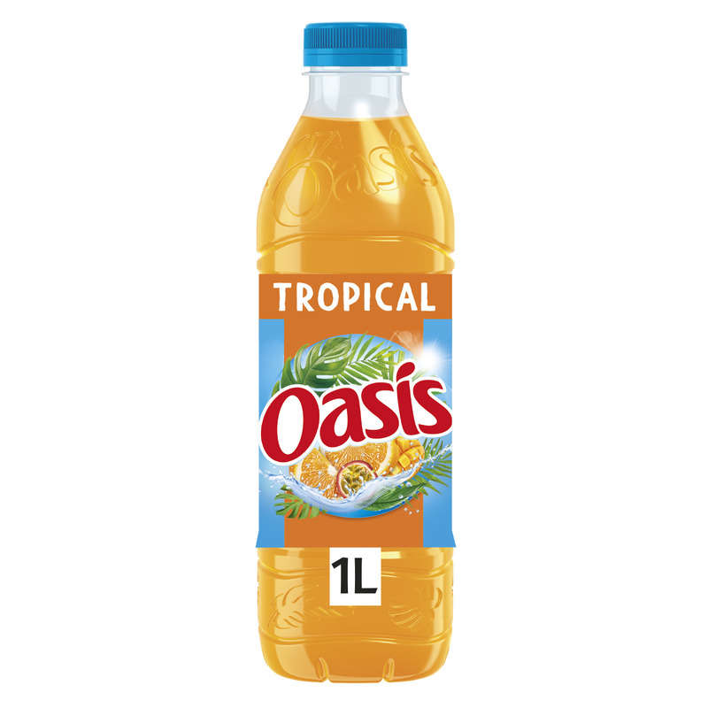 Oasis Tropical Boisson Aux Fruits Plate La Bouteille De 1L Oasis Tropical Boisson Aux Fruits Plate La Bouteille De 1L