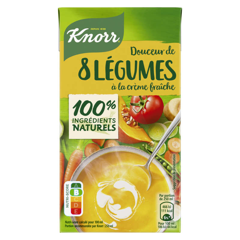 Knorr Soupe Douceur de 8 Légumes à la Crème Fraîche 50cl Knorr Soupe Douceur de 8 Légumes à la Crème Fraîche 50cl