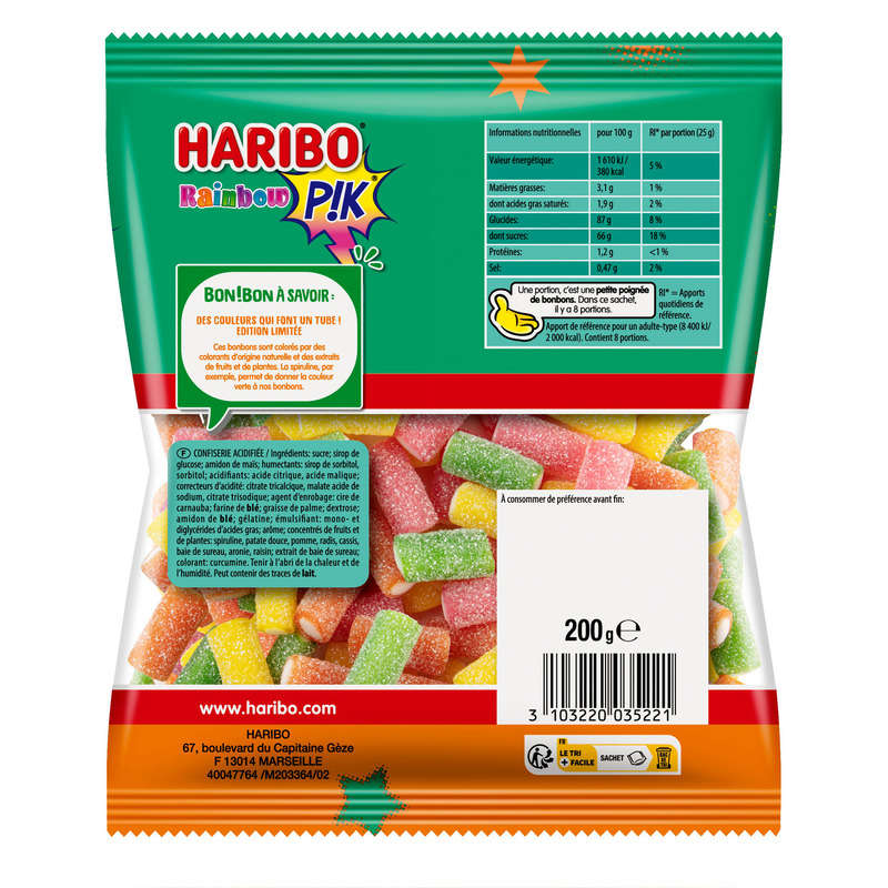 Haribo Bonbons Rainbow Pik 200g