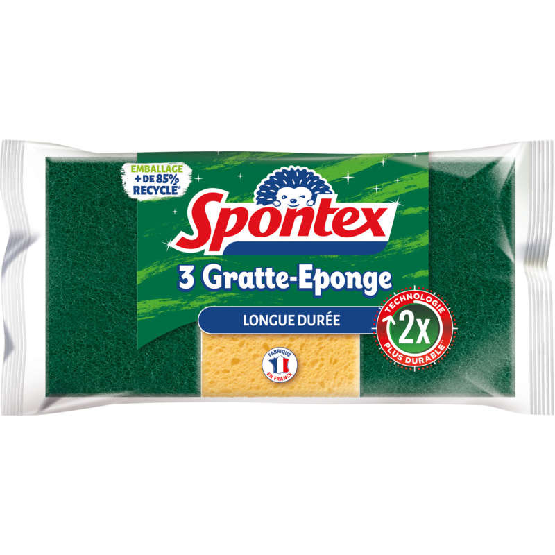 Spontex Gratte-Eponge Longue Durée x3 Spontex Gratte-Eponge Longue Durée x3