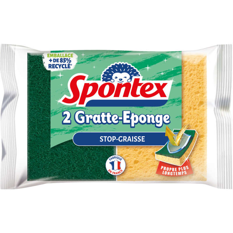 Spontex Gratte-Éponge Stop Graisse x2 Spontex Gratte-Éponge Stop Graisse x2