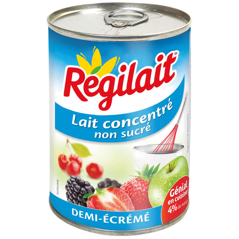 Régilait Lait Concentré Non Sucré Demi-écrémé 410g Régilait Lait Concentré Non Sucré Demi-écrémé 410g