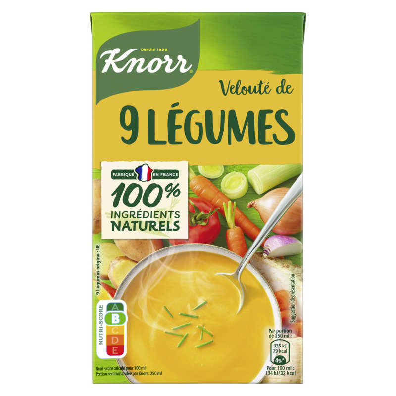 Knorr Soupe Liquide Velouté de 9 Légumes 1L Knorr Soupe Liquide Velouté de 9 Légumes 1l