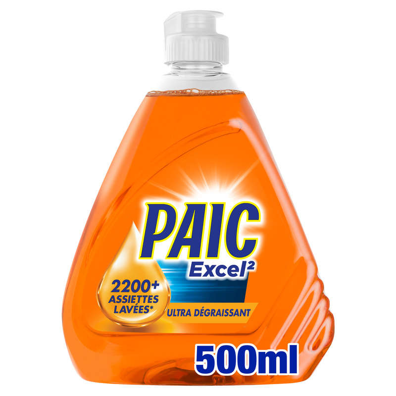 Paic Excel Liquide vaisselle ultra dégraissant 500ml Paic excel liquide vaisselle ultra dégraissant 500ml