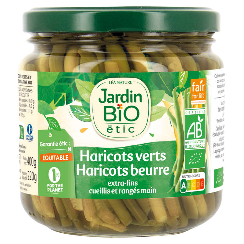 Jardin Bio Haricots Verts, Haricots Beurre Extra-Fins 400g Jardin Bio Haricots Verts, Haricots Beurre Extra-Fins 400g