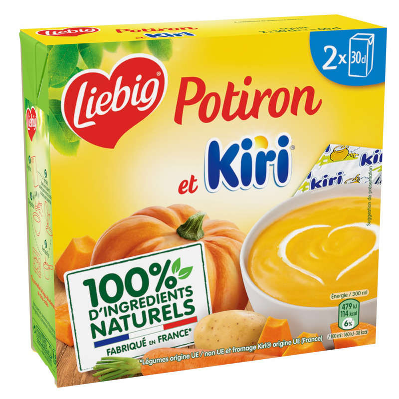 Liebig Soupe Doux Plaisir Potiron et kiri 2x30cl Liebig Soupe Doux Plaisir Potiron et kiri 2x30 cl