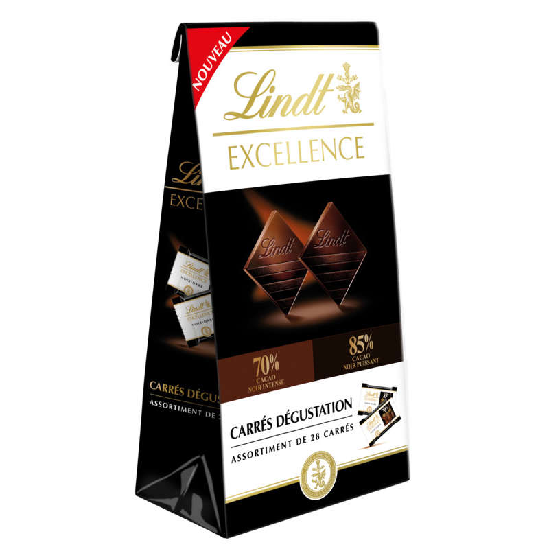 Lindt Excellence Minis 70% 85% Assortiment 28 Carrés 154g Lindt Excellence Minis 70% 85% Assortiment 28 Carrés 154g
