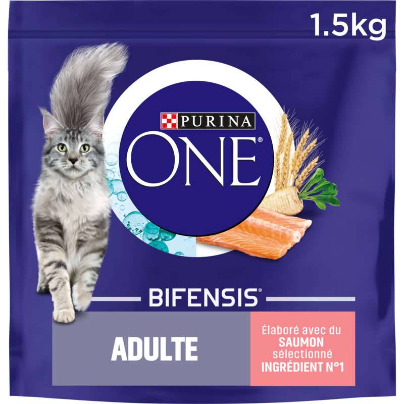 Purina One Chat Adulte Croquettes Au Saumon Et Aux Céréales 1,5kg Purina One Chat Adulte Croquettes Au Saumon Et Aux Céréales 1,5kg