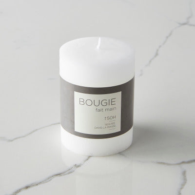 Monoprix Maison Bougie Non Parfumée, Coulée, Teintée Dans La Masse, Finition Brute, 7X9Cm, Blanche Monoprix Maison Bougie Non Parfumée, Coulée, Teintée Dans La Masse, Finition Brute, 7X9Cm, Blanche