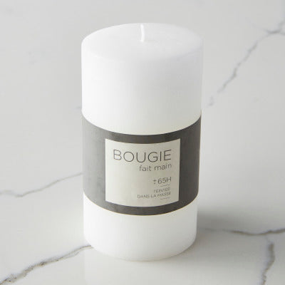 Monoprix Maison Bougie Non Parfumée, Coulée, Teintée Dans La Masse, Finition Brute, 7X12Cm, Blanche Monoprix Maison Bougie Non Parfumée, Coulée, Teintée Dans La Masse, Finition Brute, 7X12Cm, Blanche