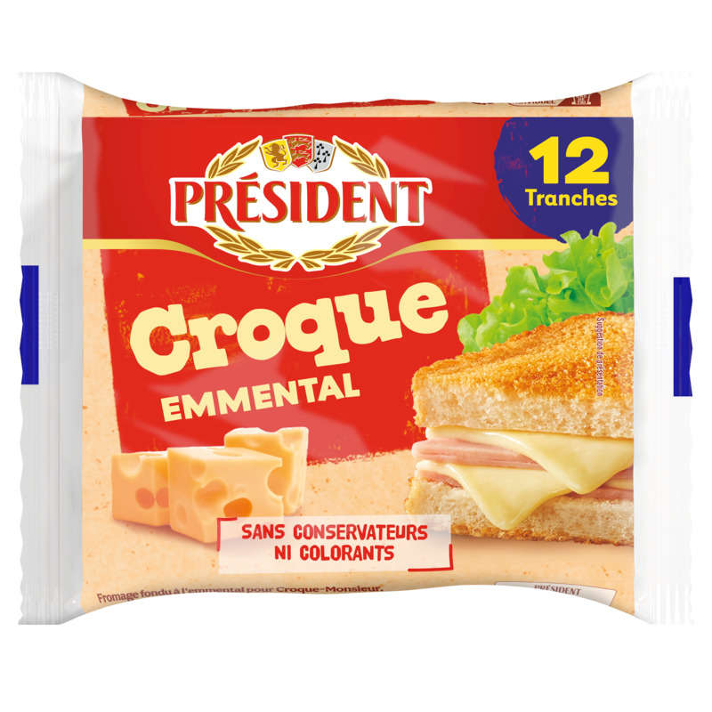 Président Croque Emmental x12 Tranches 200g Président Croque Emmental x12 Tranches 200g