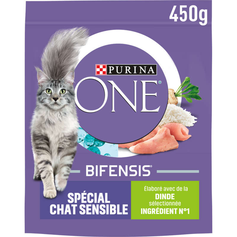 Purina One Croquettes Chat Sensible À La Dinde 450g Purina One Croquettes Chat Sensible À La Dinde 450g