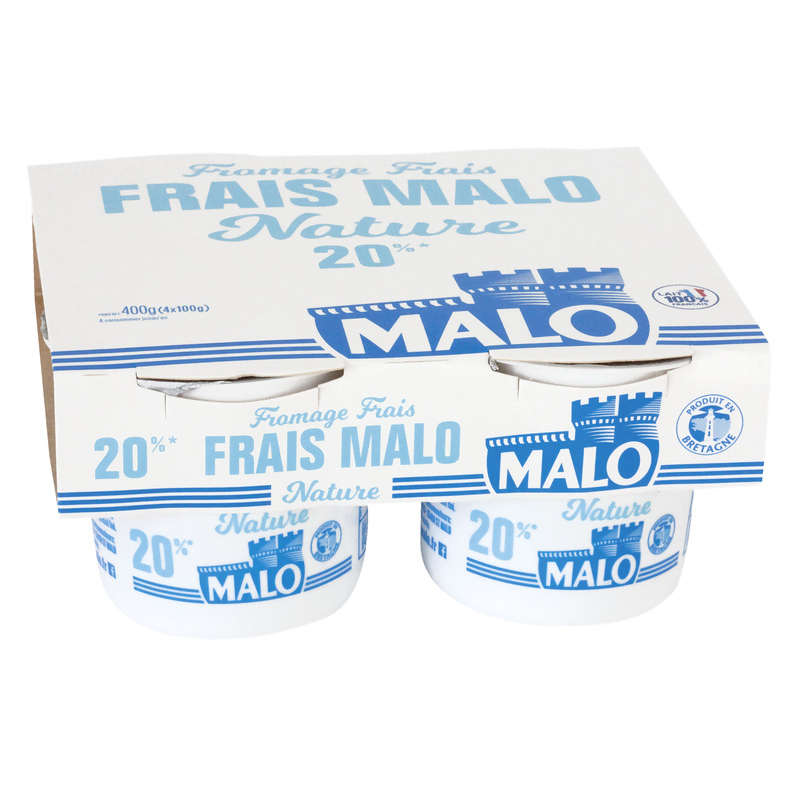 Malo Fromage Frais 20 % nature 4x100g Malo Fromage Frais 20 % nature 4x100g